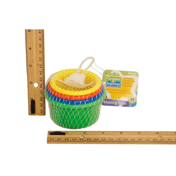 8 Pc Lot - Vintage Sesame Street Stacking 40 Cups Total - Stack Puzzle Toy 2012 - Picture 9 of 15